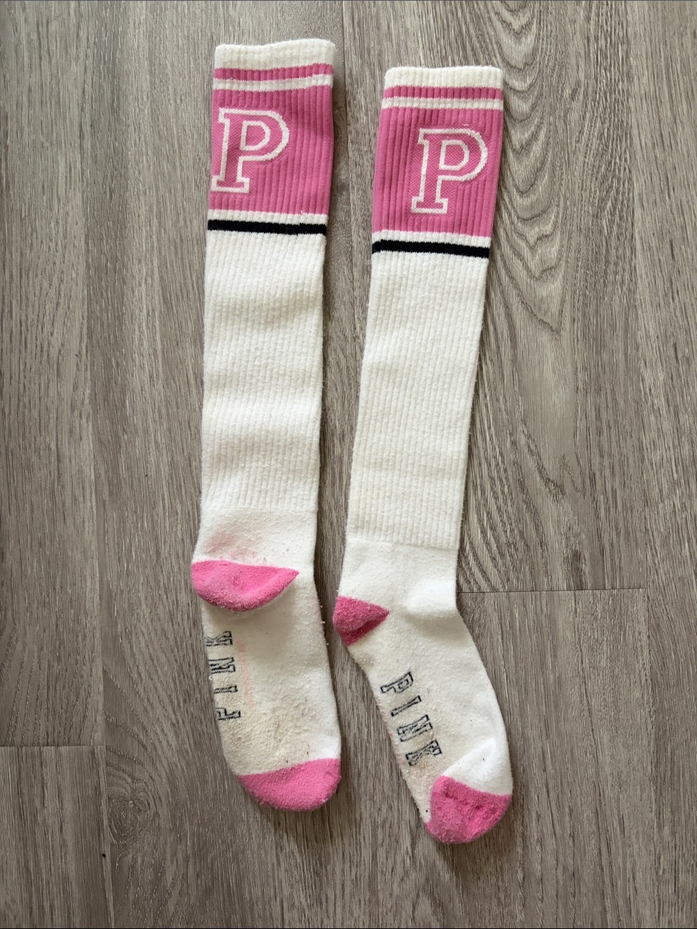PINK Victoria's Secret White Knee-High Socks